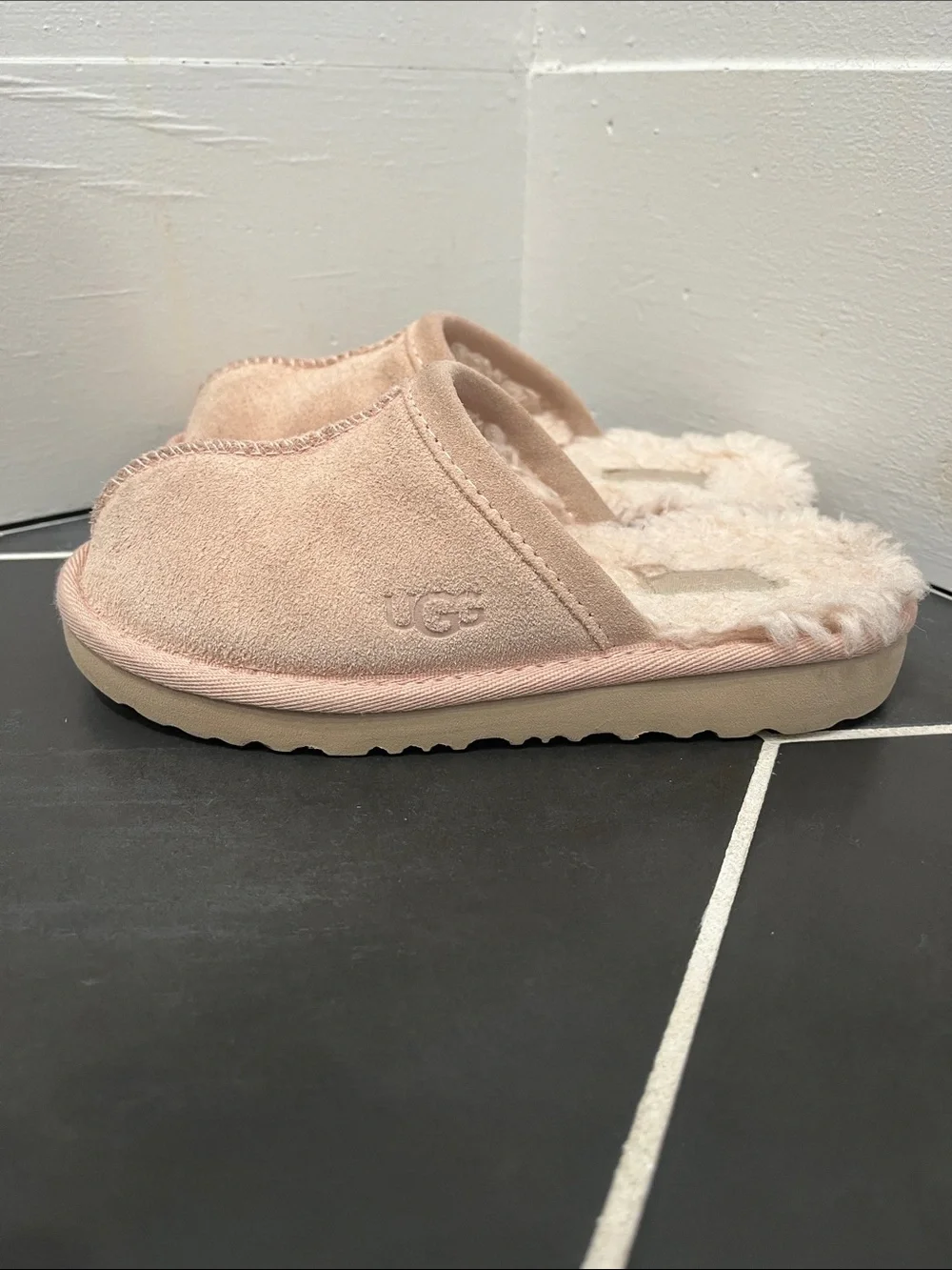 UGG Blush Suede Shearling Mule Slippers